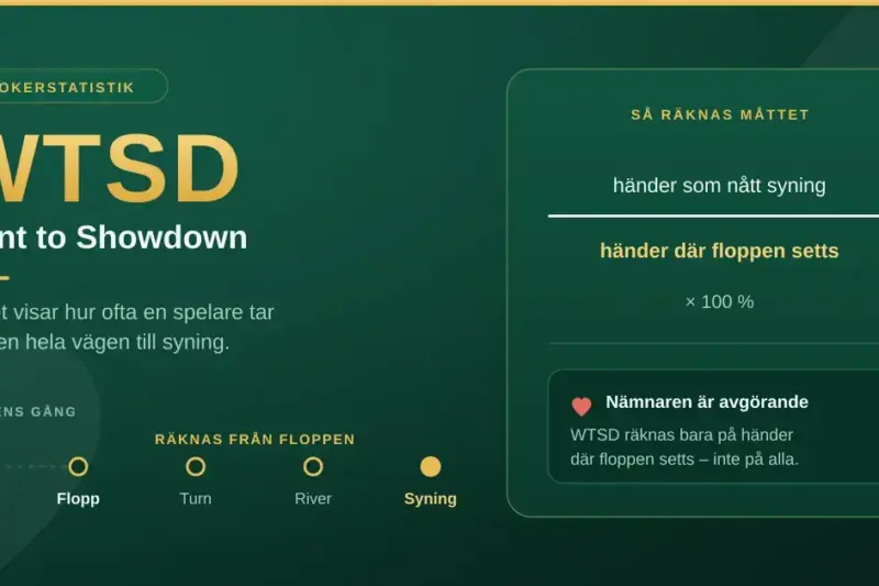 Vad är WTSD i poker? Went to Showdown förklarat